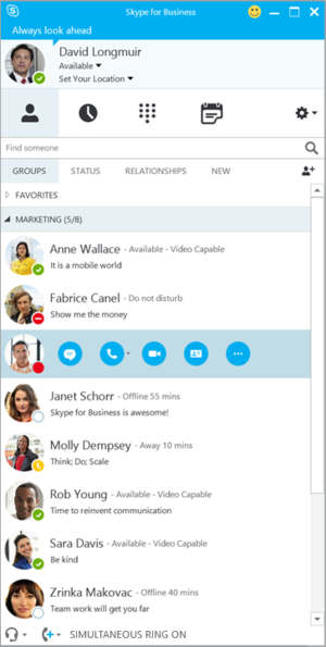 o365 skype for business conversation history